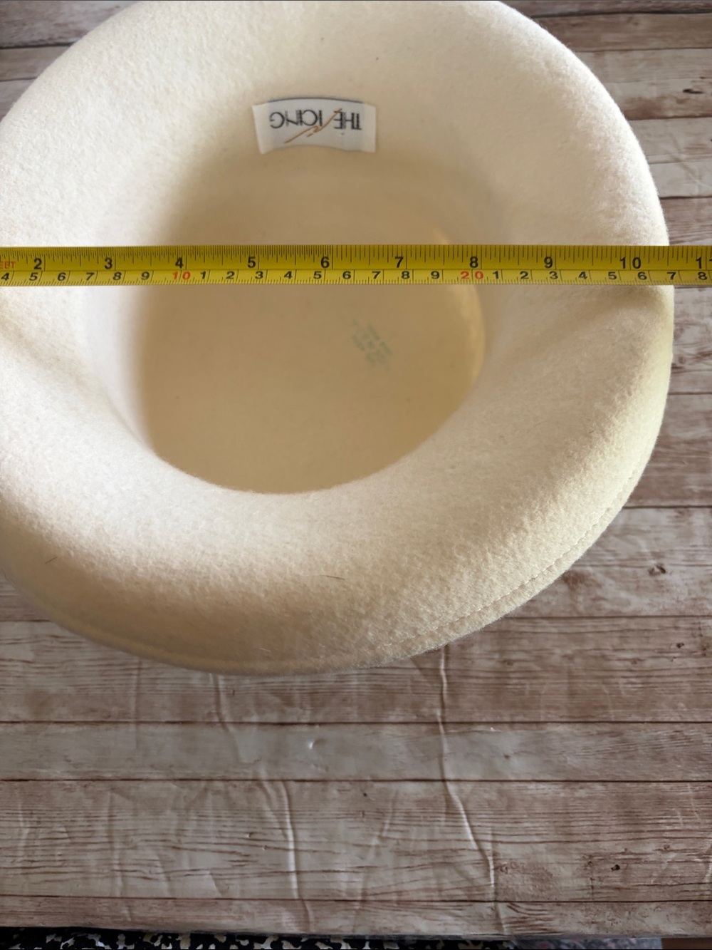 Vintage Ivory Dress Hat with Gold Ribbon Accent - Picture 6 of 10